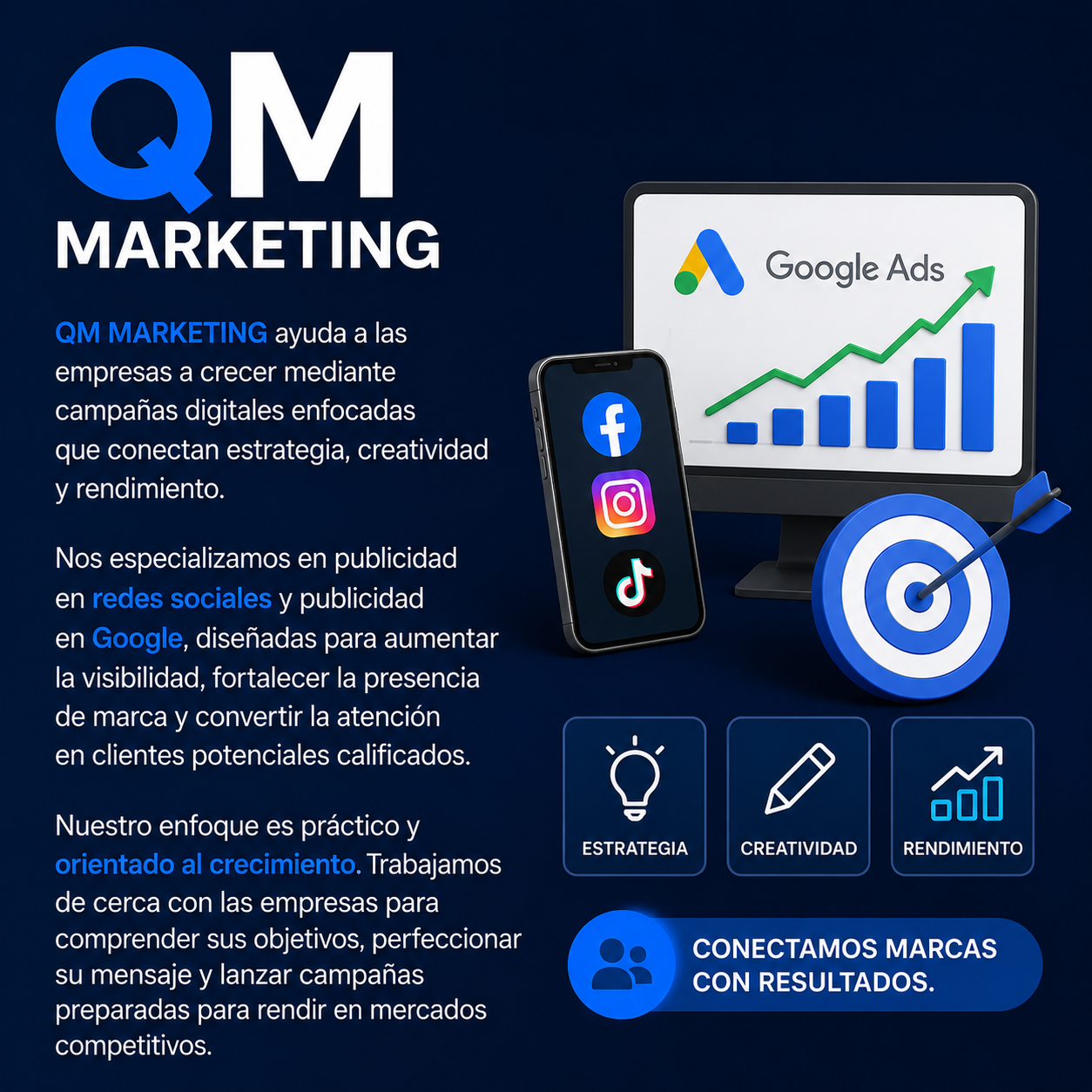 Equipo de marketing digital trabajando en resultados medibles
